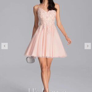 Elegant Pink Embellished Dress